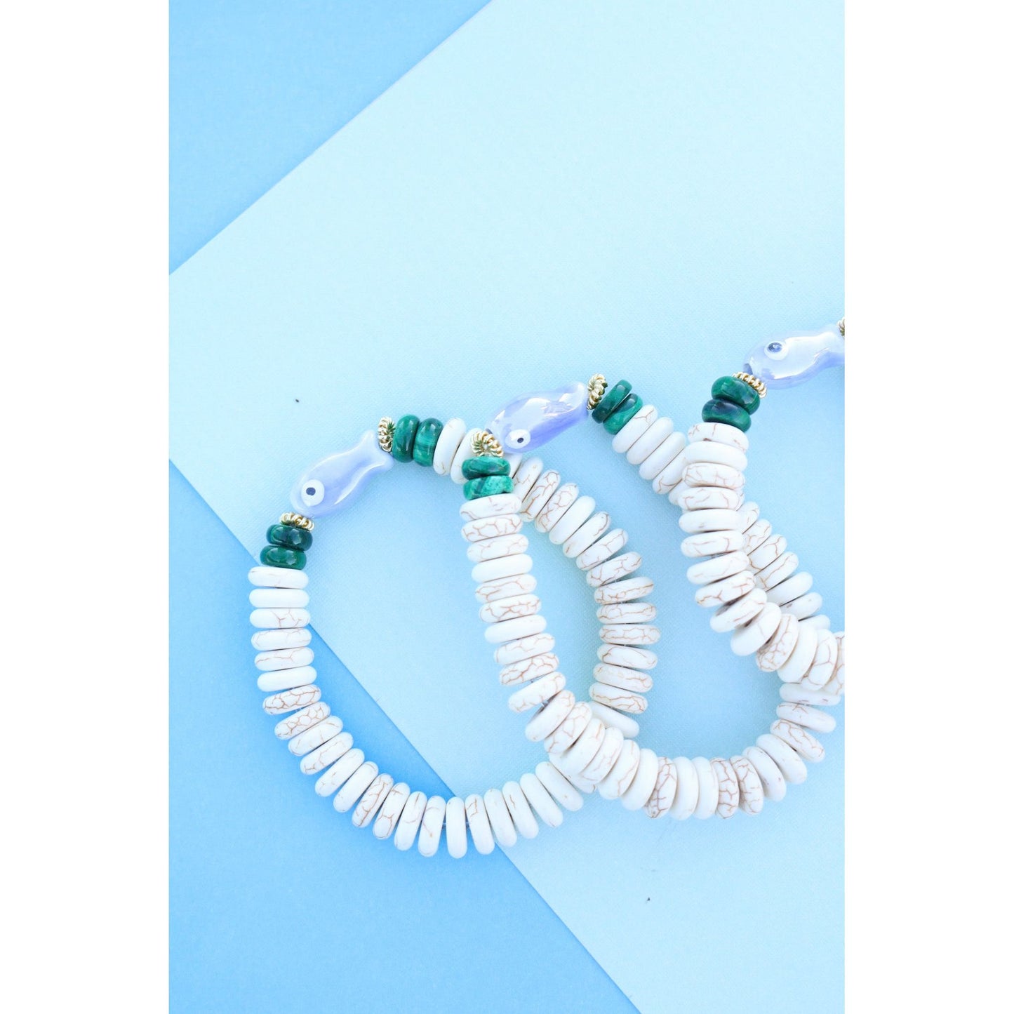 Howlite Fish Bone Bracelet