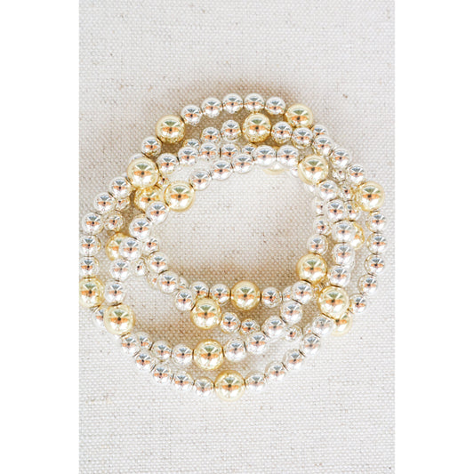 Mixed Metal Classic Ball Bracelet