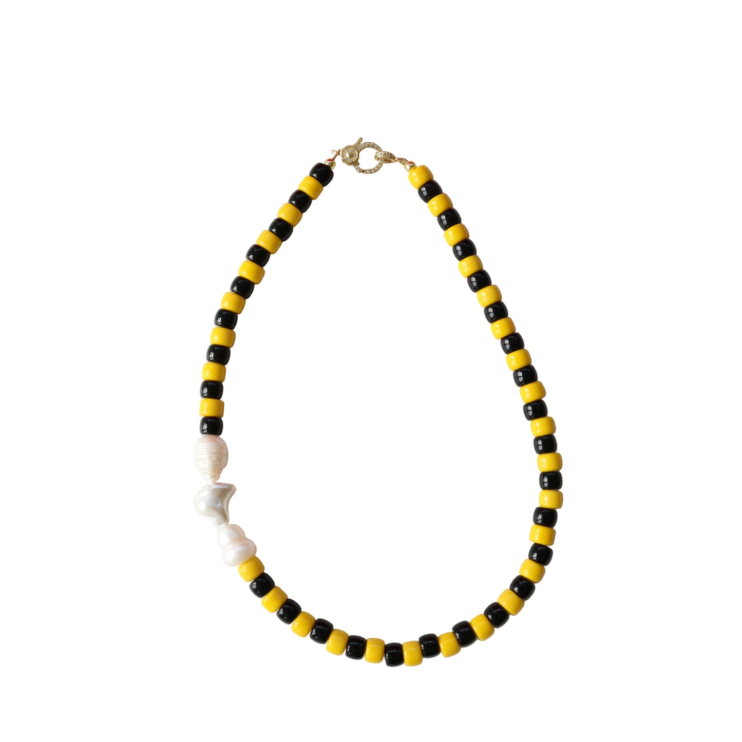Black & Yellow Jersey Stripe Necklace