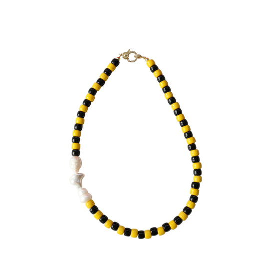 Black & Yellow Jersey Stripe Necklace