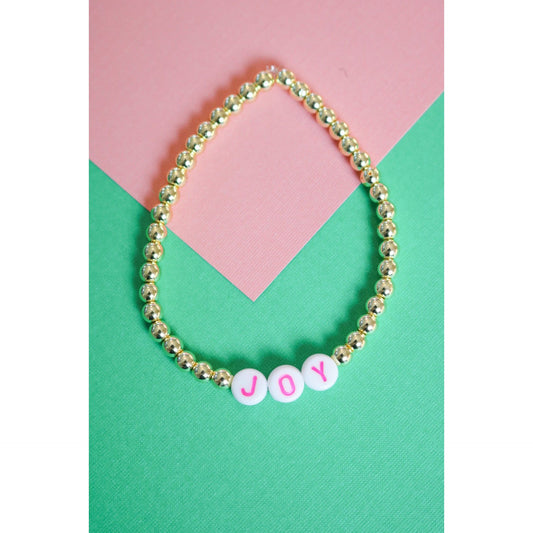 Pink "Joy" Little Holiday Bracelet