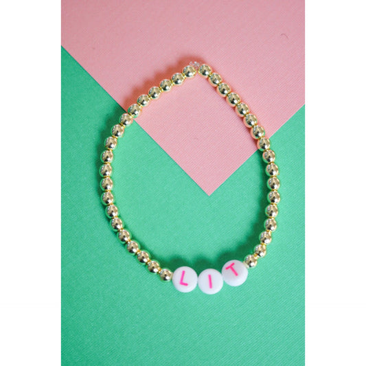 Pink "Lit" Little Holiday Bracelet