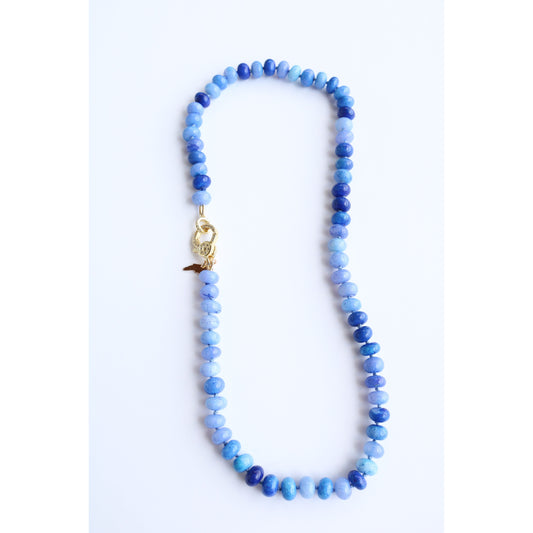 Dark Blue Opal Candy Crush Knotted Necklace