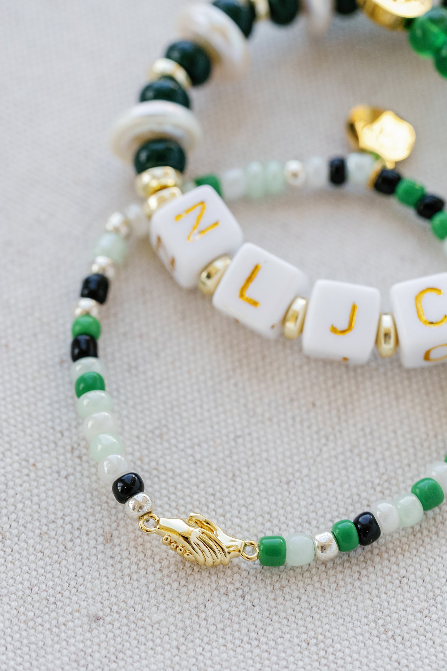 Taylor Reese x NLJC Monogram Pearl Bracelet