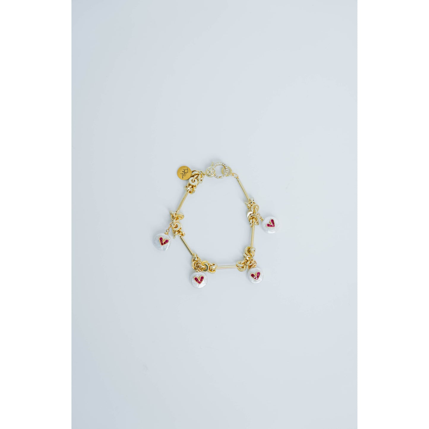 Taylor Reese x The Heartest Yard Freshwater Pearl Heart Charm Bracelet