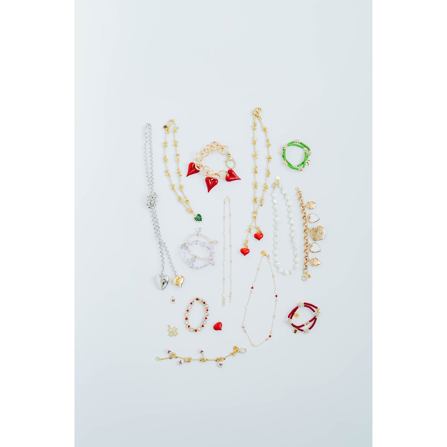 Taylor Reese x The Heartest Yard Double Down Puffy Hearts Lariat Necklace