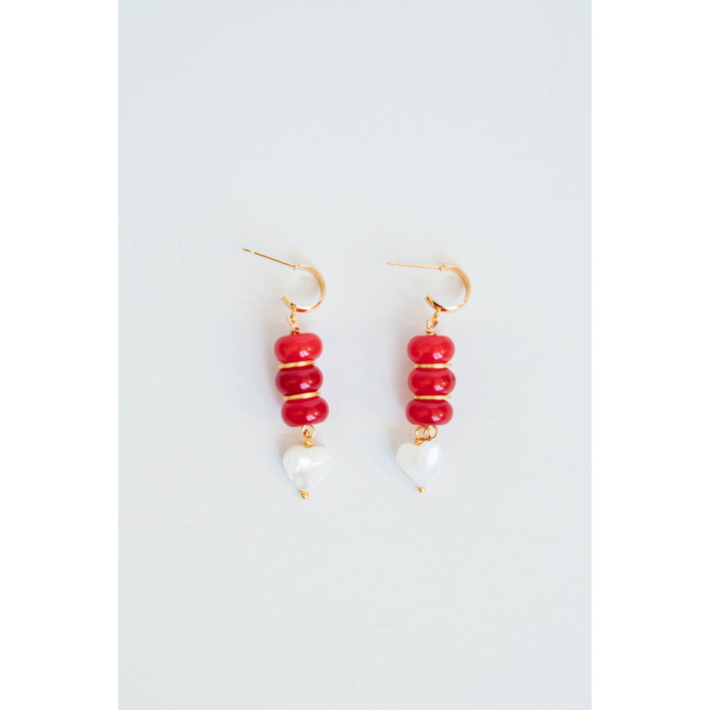 Taylor Reese x The Heartest Yard Jade + Shell Heart Earrings