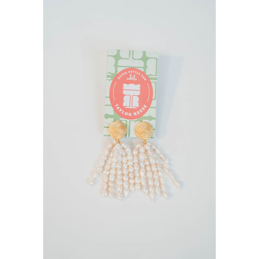 Rice Pearl Tassel Earring
