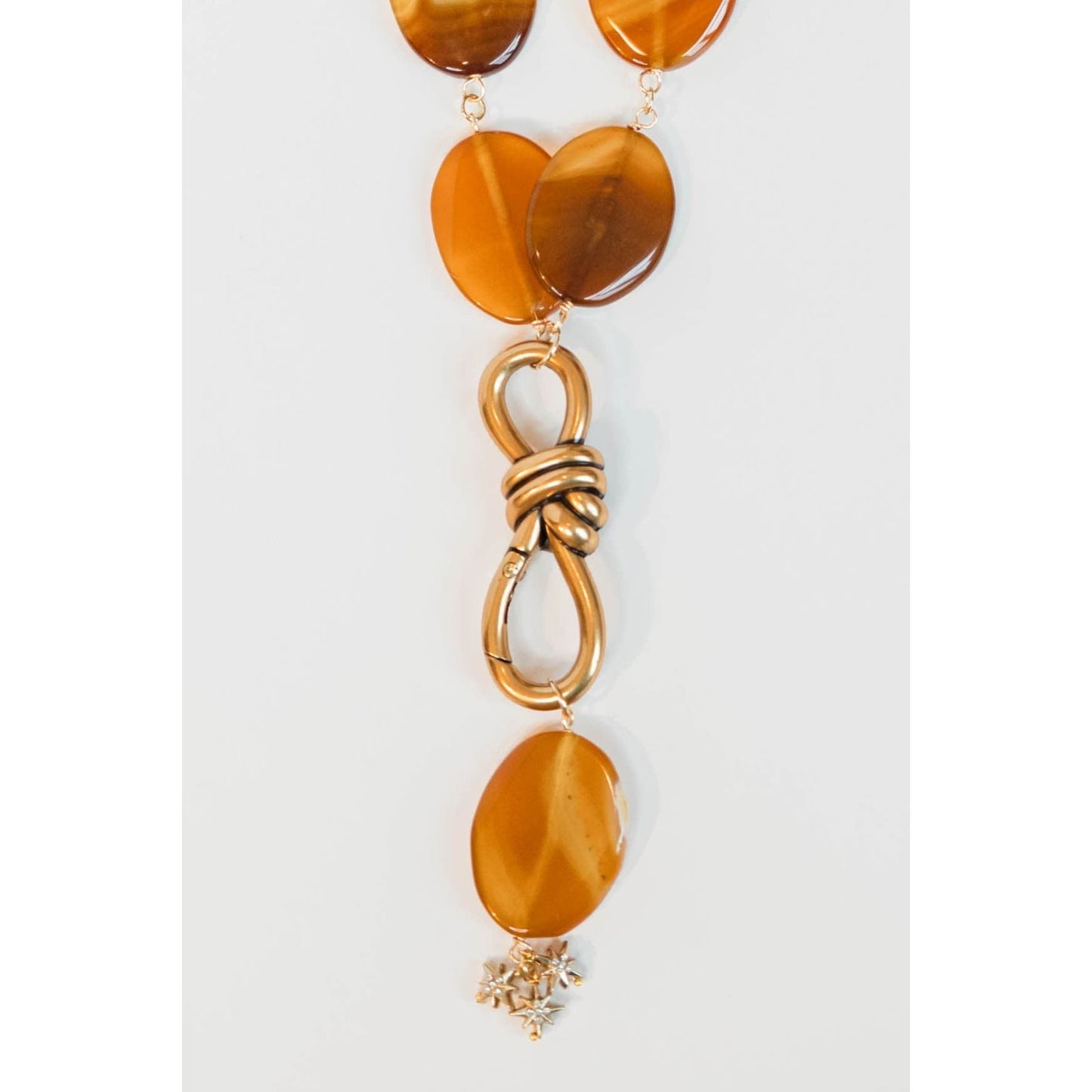 Amber Agate Knot Necklace