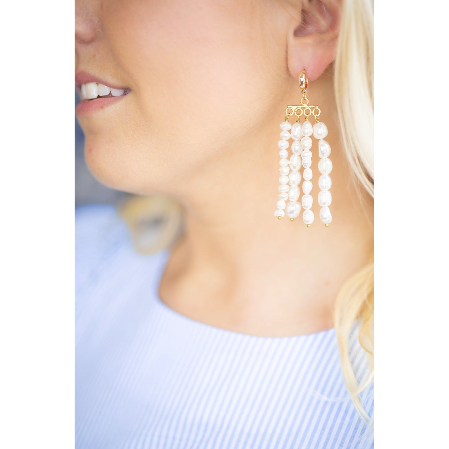 Baroque Pearl Chandelier Earrings