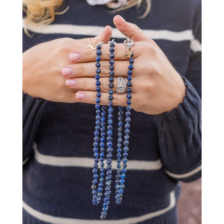 Lapis Lazuli Hand Knotted Candy Crush Necklace