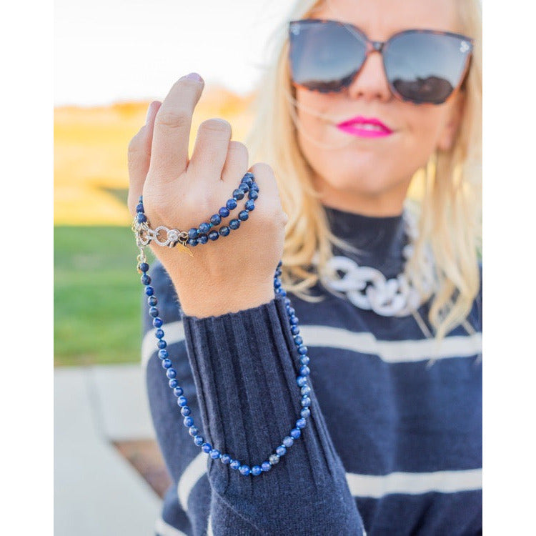 Lapis Lazuli Hand Knotted Candy Crush Necklace