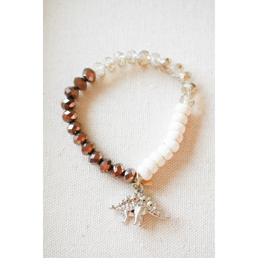 Silver Stegosaurus Dino Bracelet