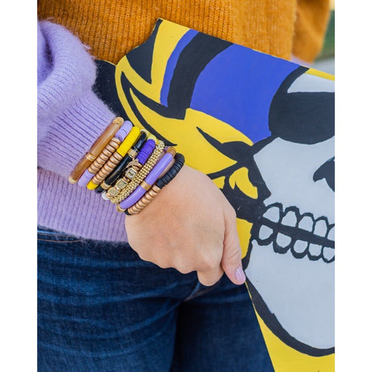 East Carolina (ECU) Pave Polymer Clay Bracelet