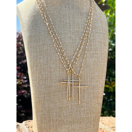 Pave Cross Necklace