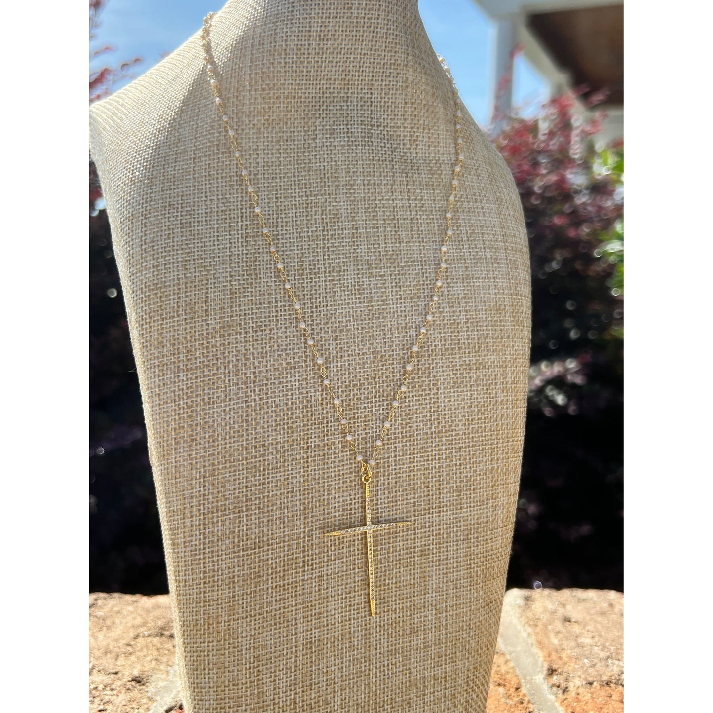Pave Cross Necklace