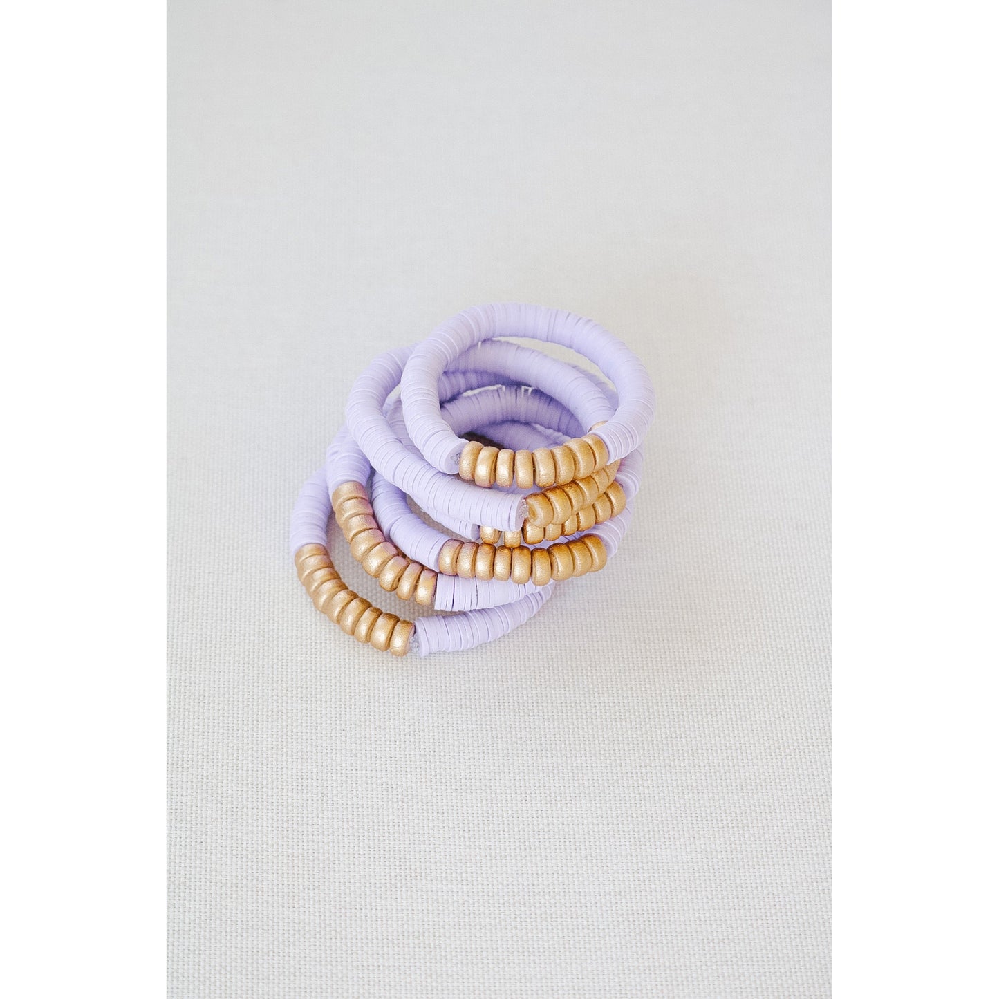 Gold Wood Polymer Clay Bracelet