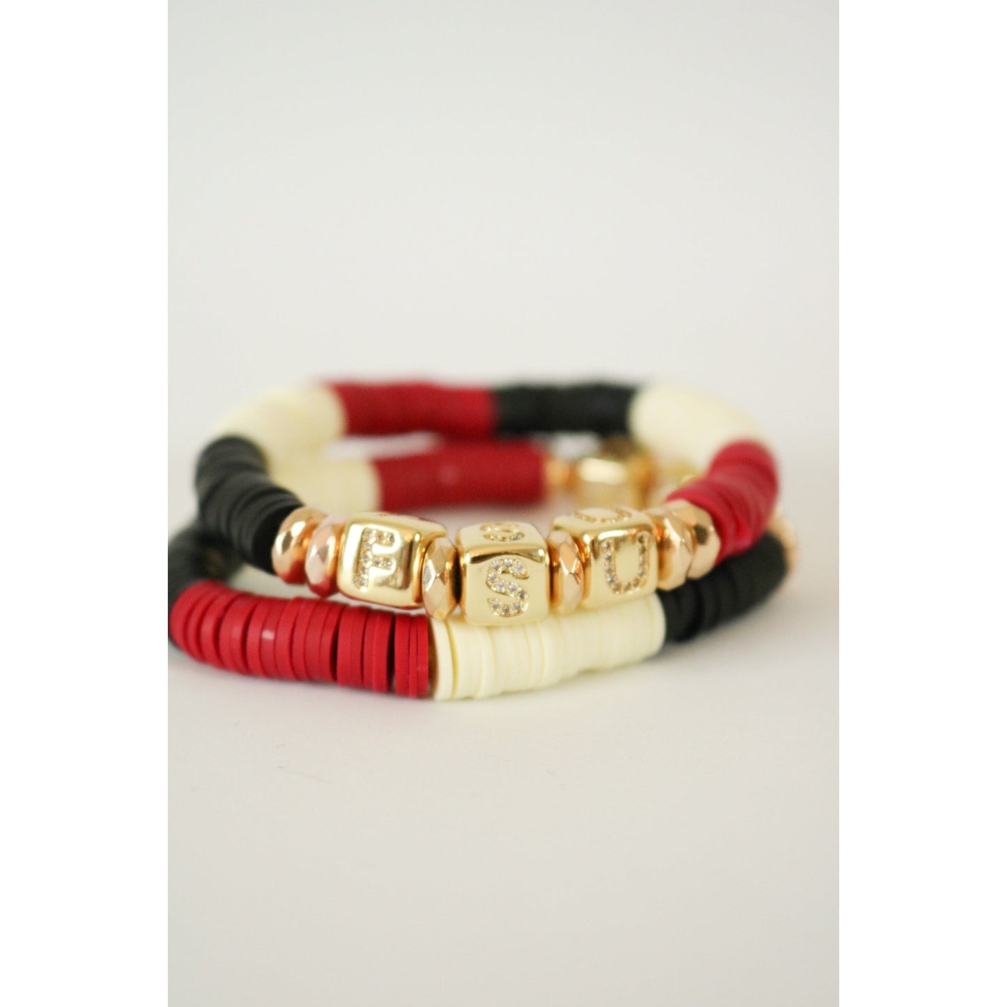 Florida State Seminoles (FSU) Pave Polymer Clay Stretch Bracelet