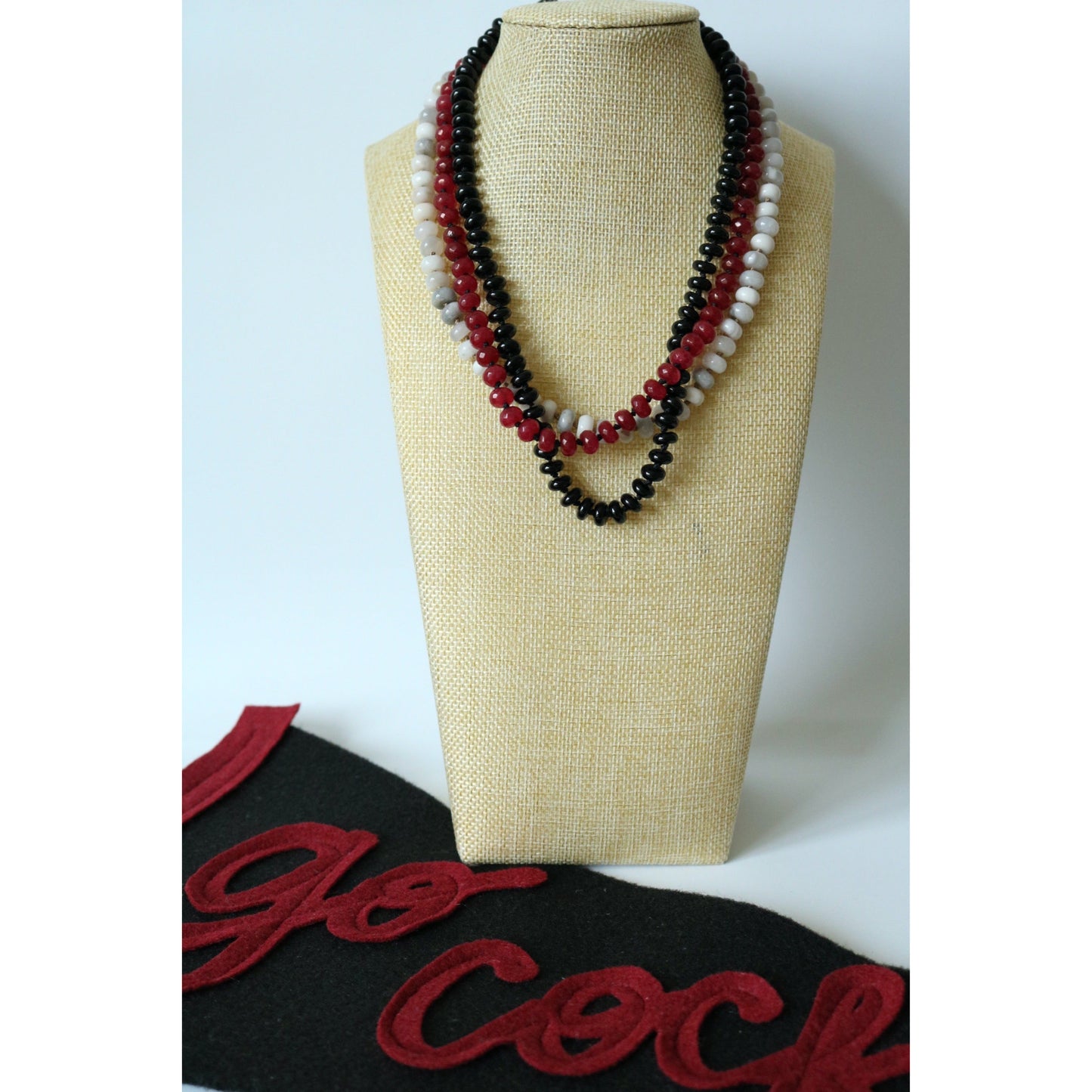 Black Onyx Hand Knotted Candy Crush Necklace