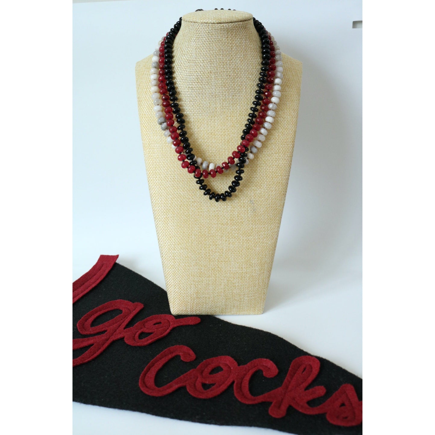 Garnet Dyed Jade Hand Knotted Candy Crush Necklace