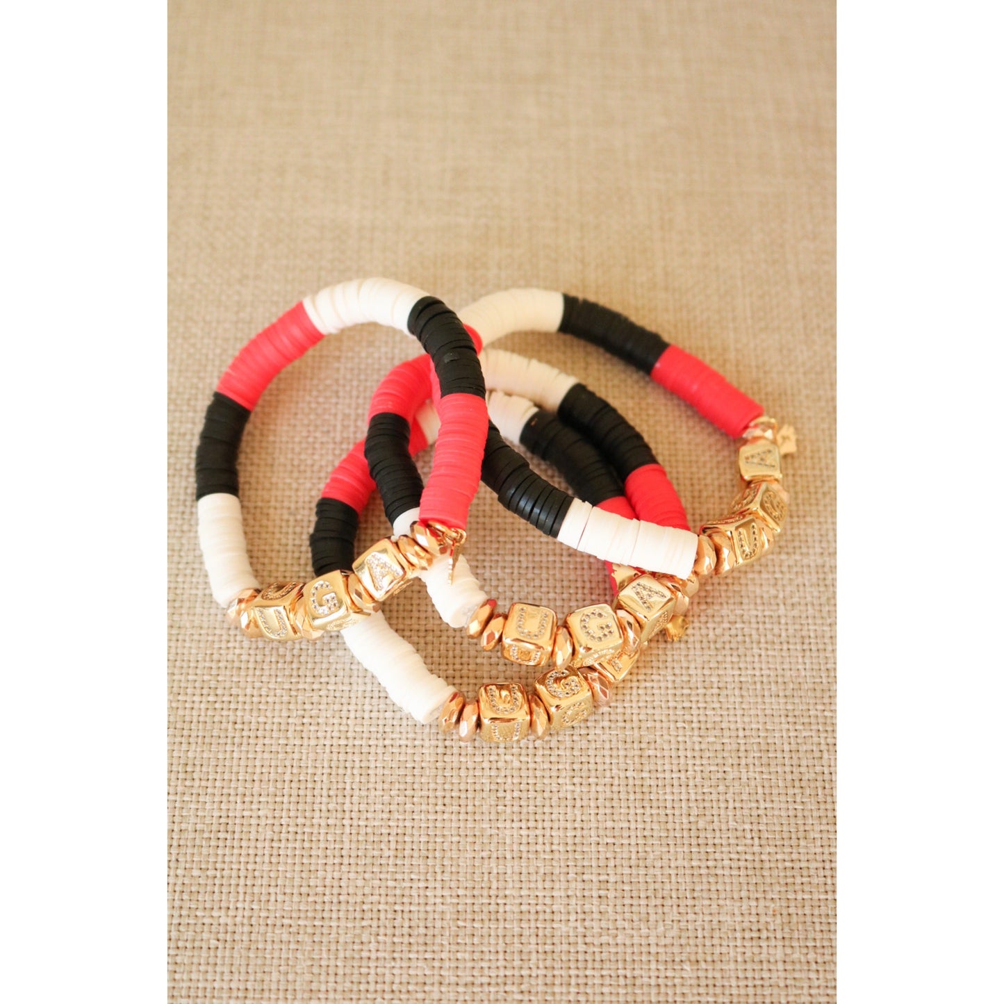 Georgia (UGA) Pave Polymer Clay Bracelet