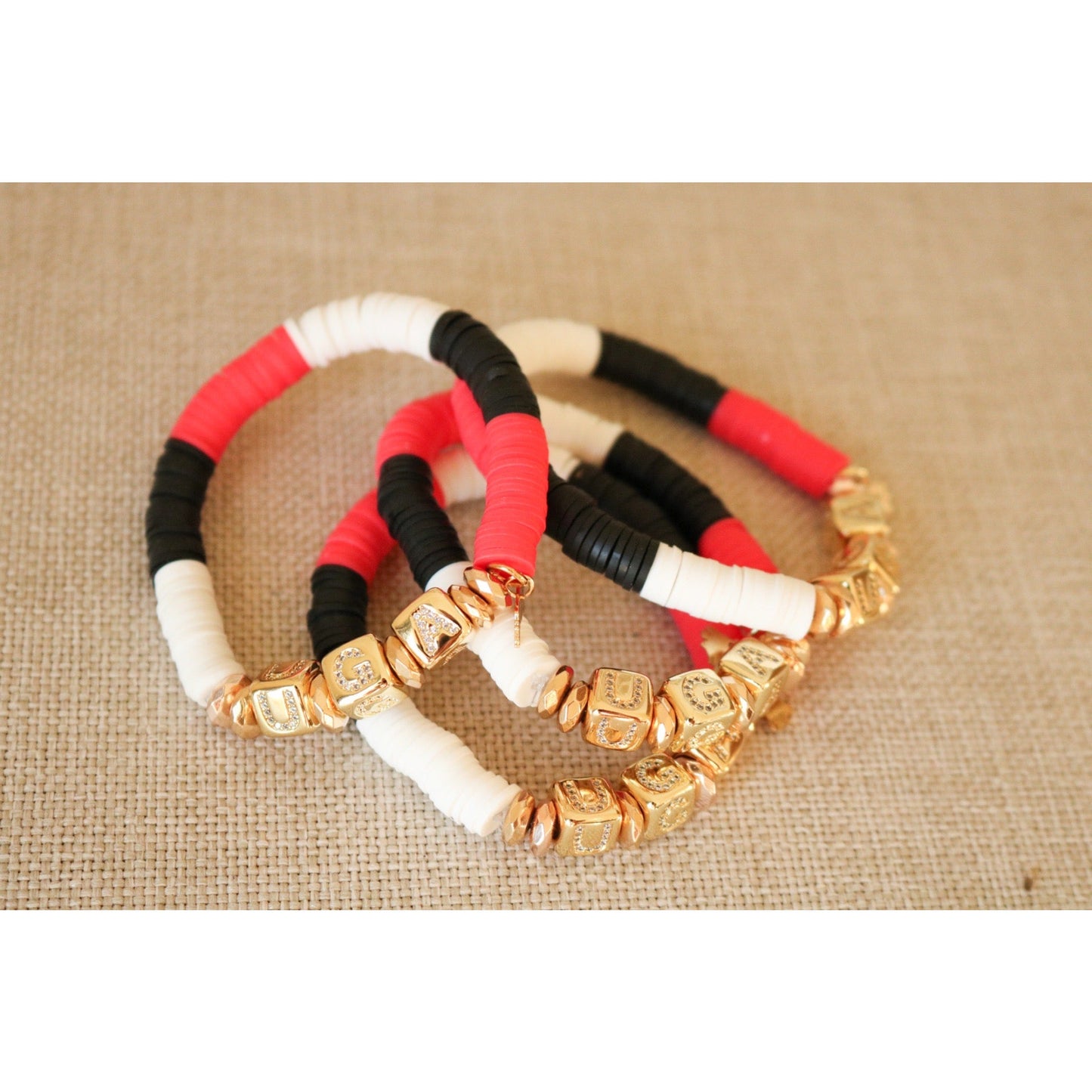 Georgia (UGA) Pave Polymer Clay Bracelet