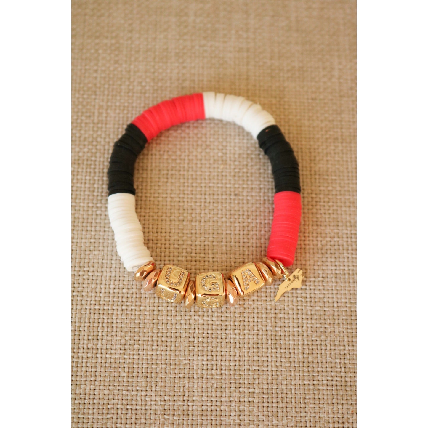 Georgia (UGA) Pave Polymer Clay Bracelet