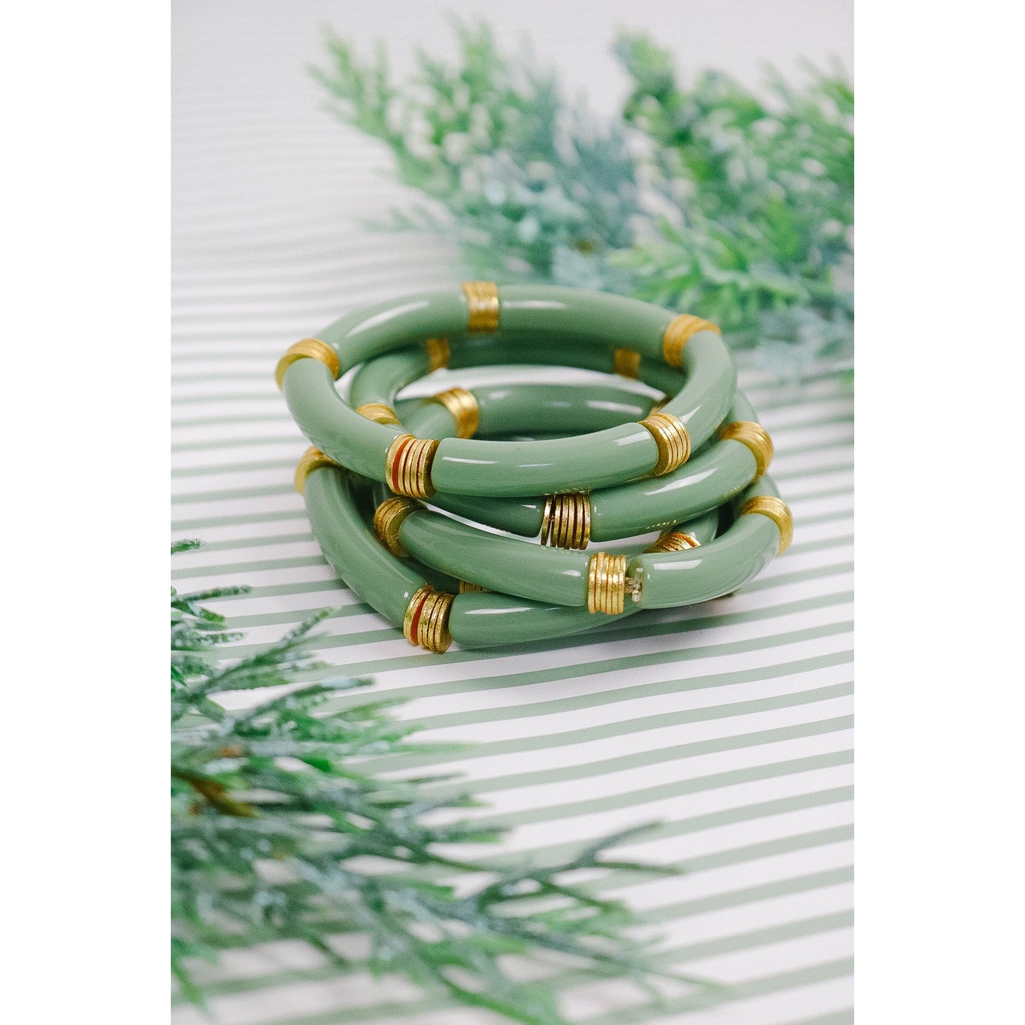 Acrylic Bamboo Stretch Bracelet