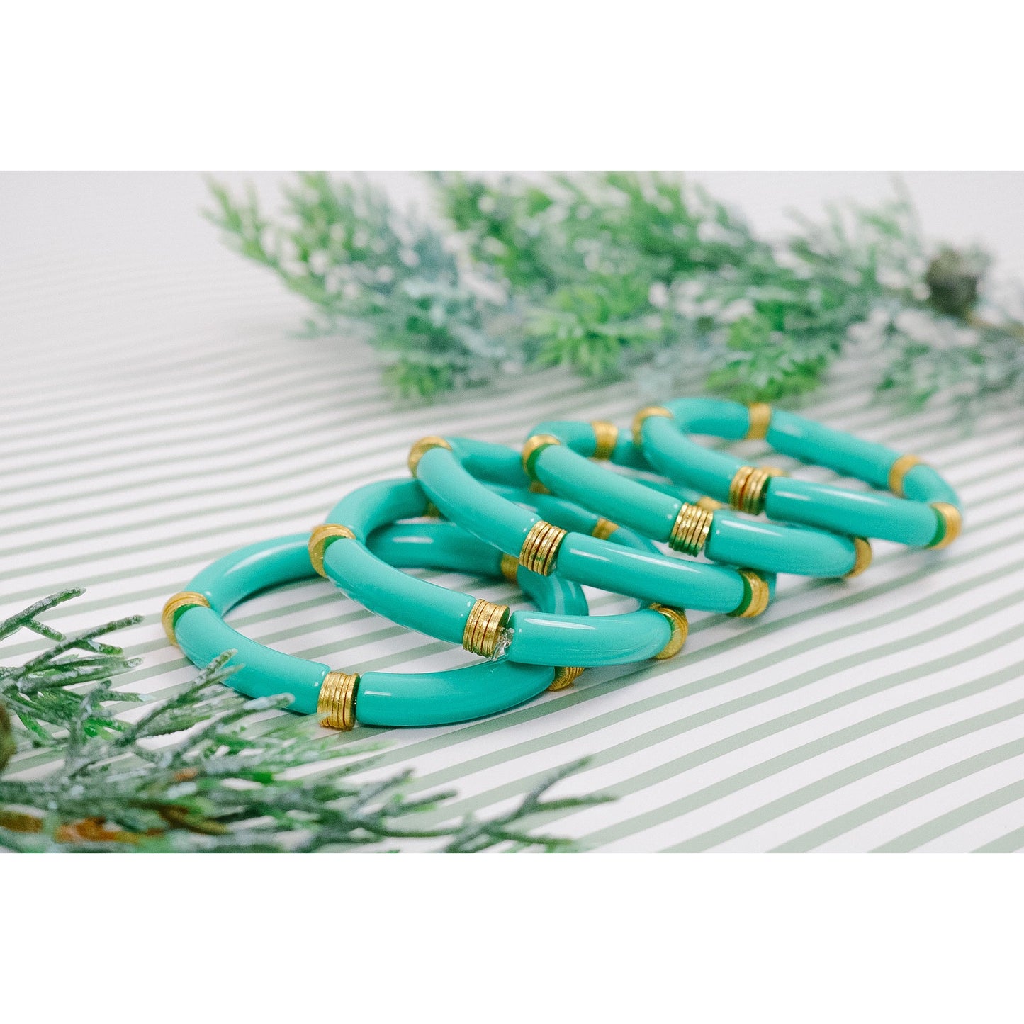 Tidal Turquoise Bamboo Stretch Bracelet