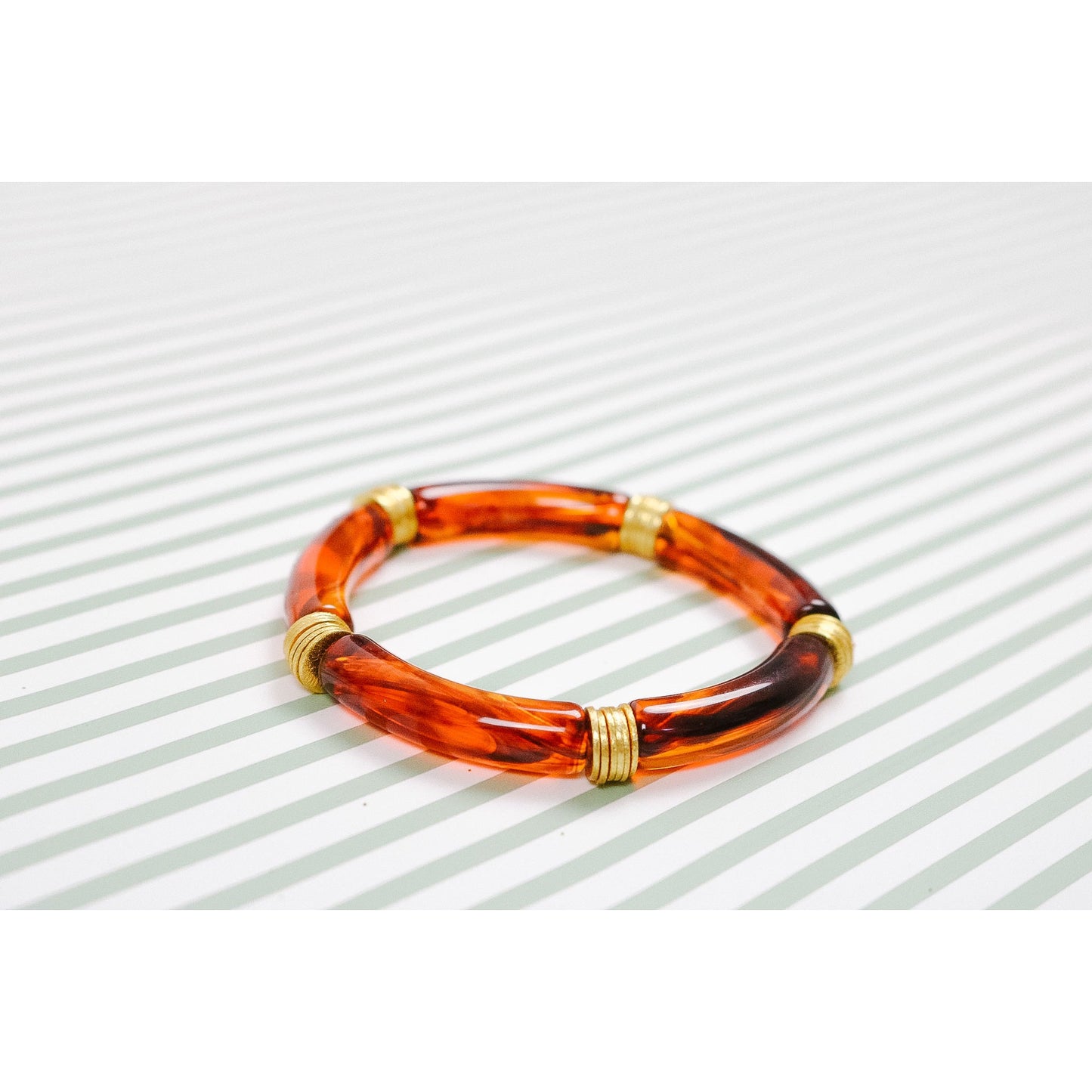 Tortoise Shell Bamboo Stretch Bracelet