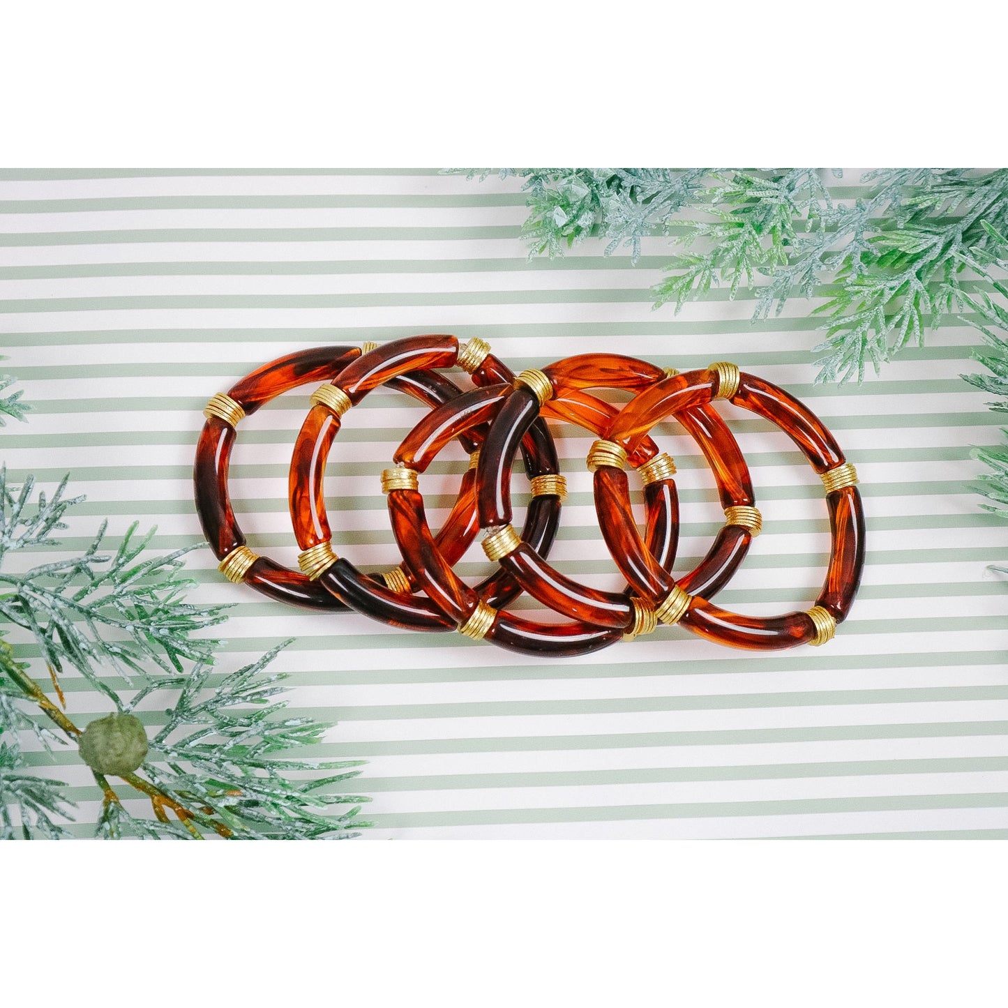 Tortoise Shell Bamboo Stretch Bracelet