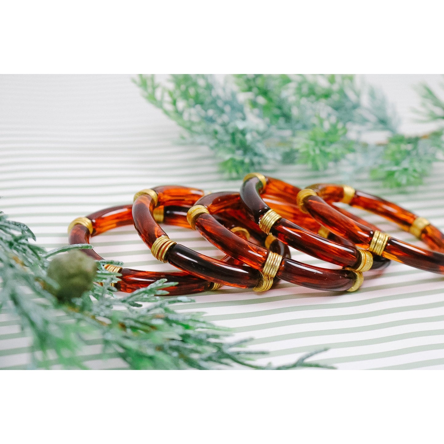 Tortoise Shell Bamboo Stretch Bracelet