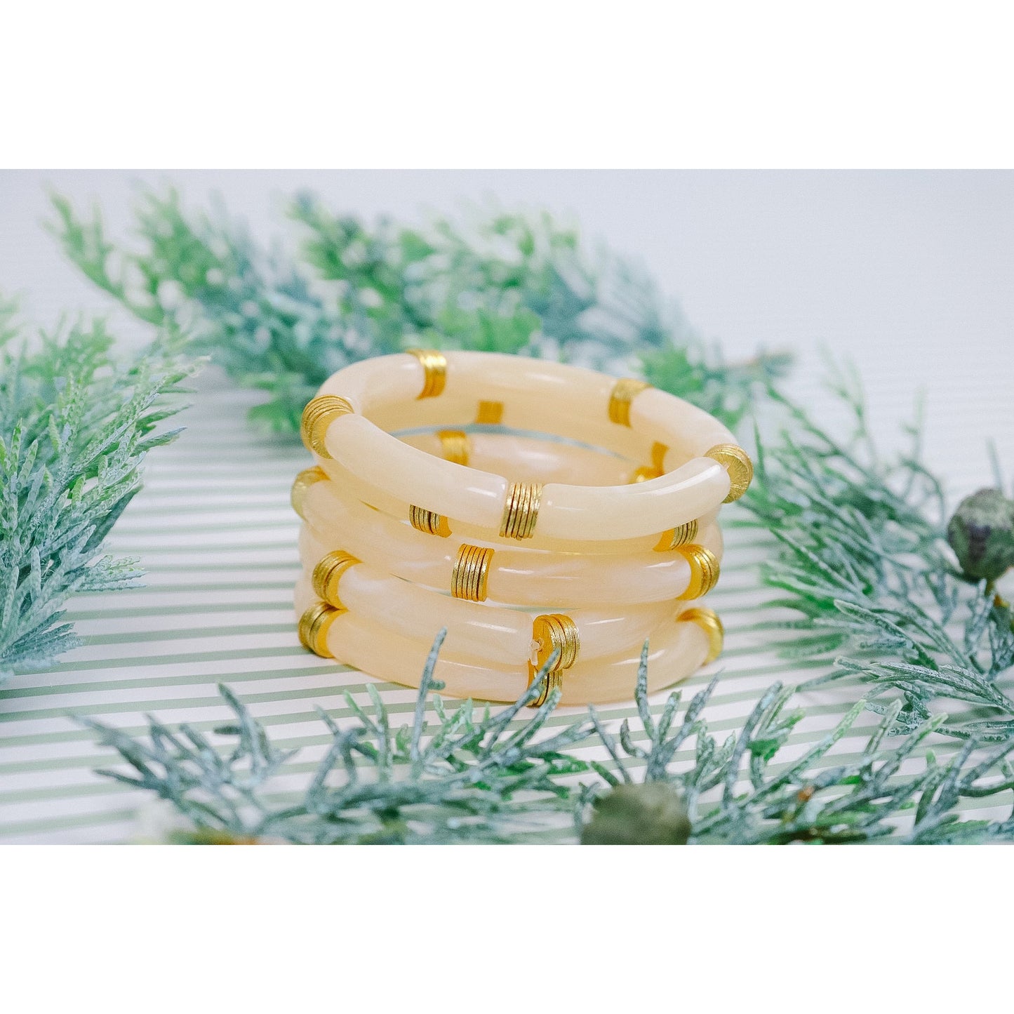 Acrylic Bamboo Stretch Bracelet