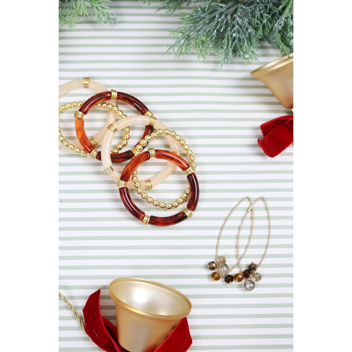Tortoise Shell Bamboo Stretch Bracelet