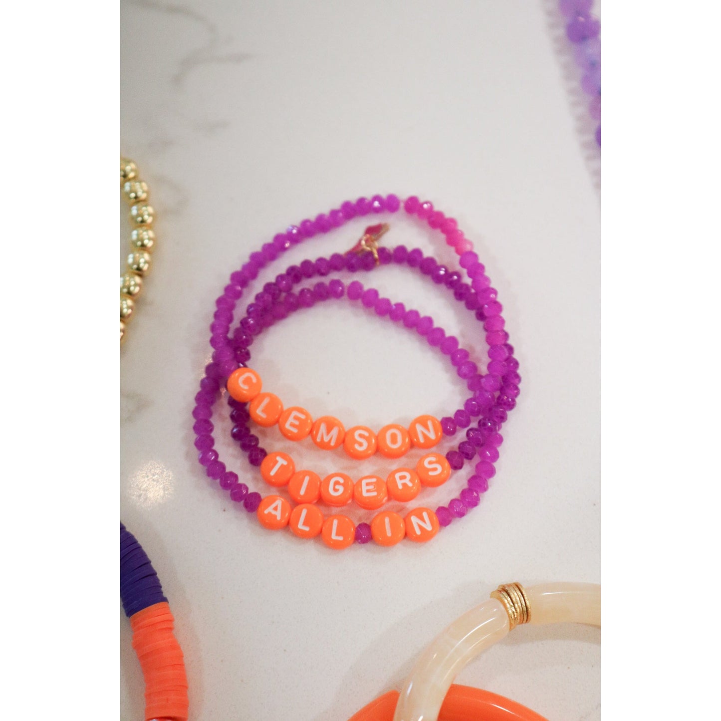 "All In Tigers" Clemson Little Team Bracelet Set