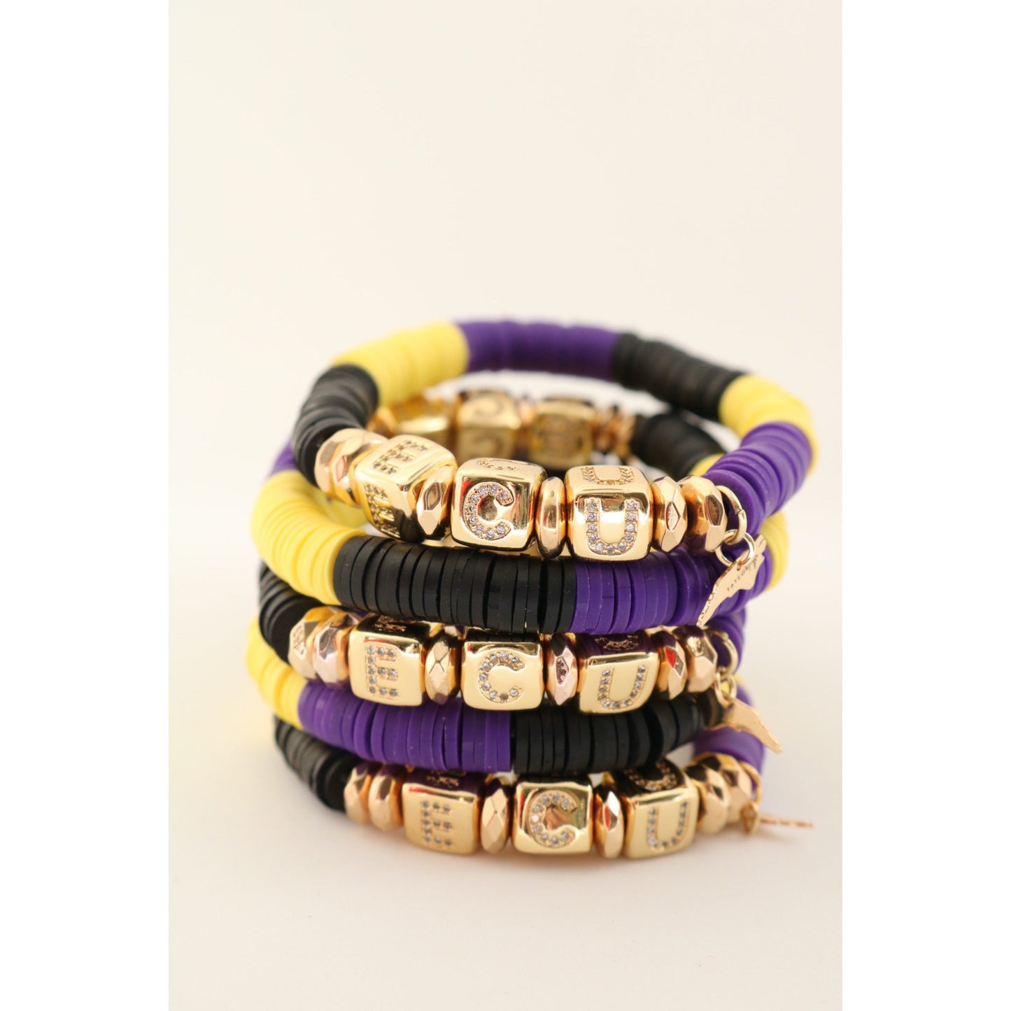 East Carolina (ECU) Pave Polymer Clay Bracelet