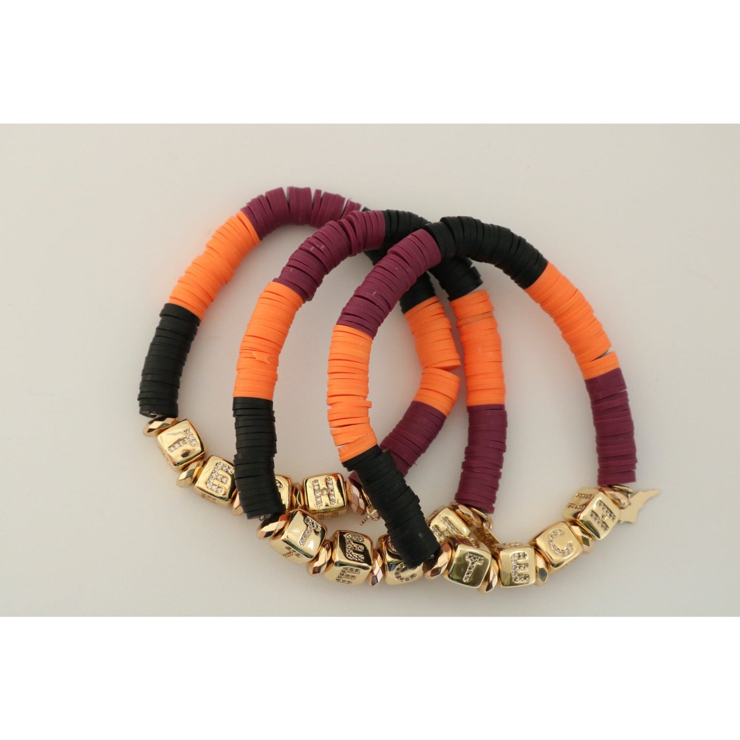 Virginia Tech (TECH) Pave Polymer Clay Bracelet