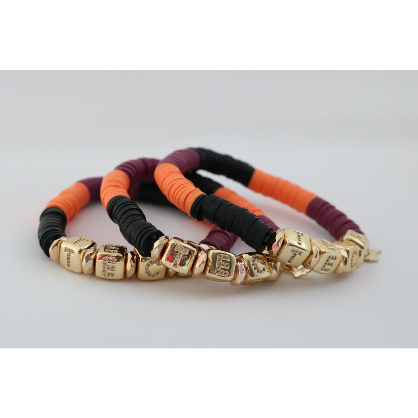 Virginia Tech (TECH) Pave Polymer Clay Bracelet