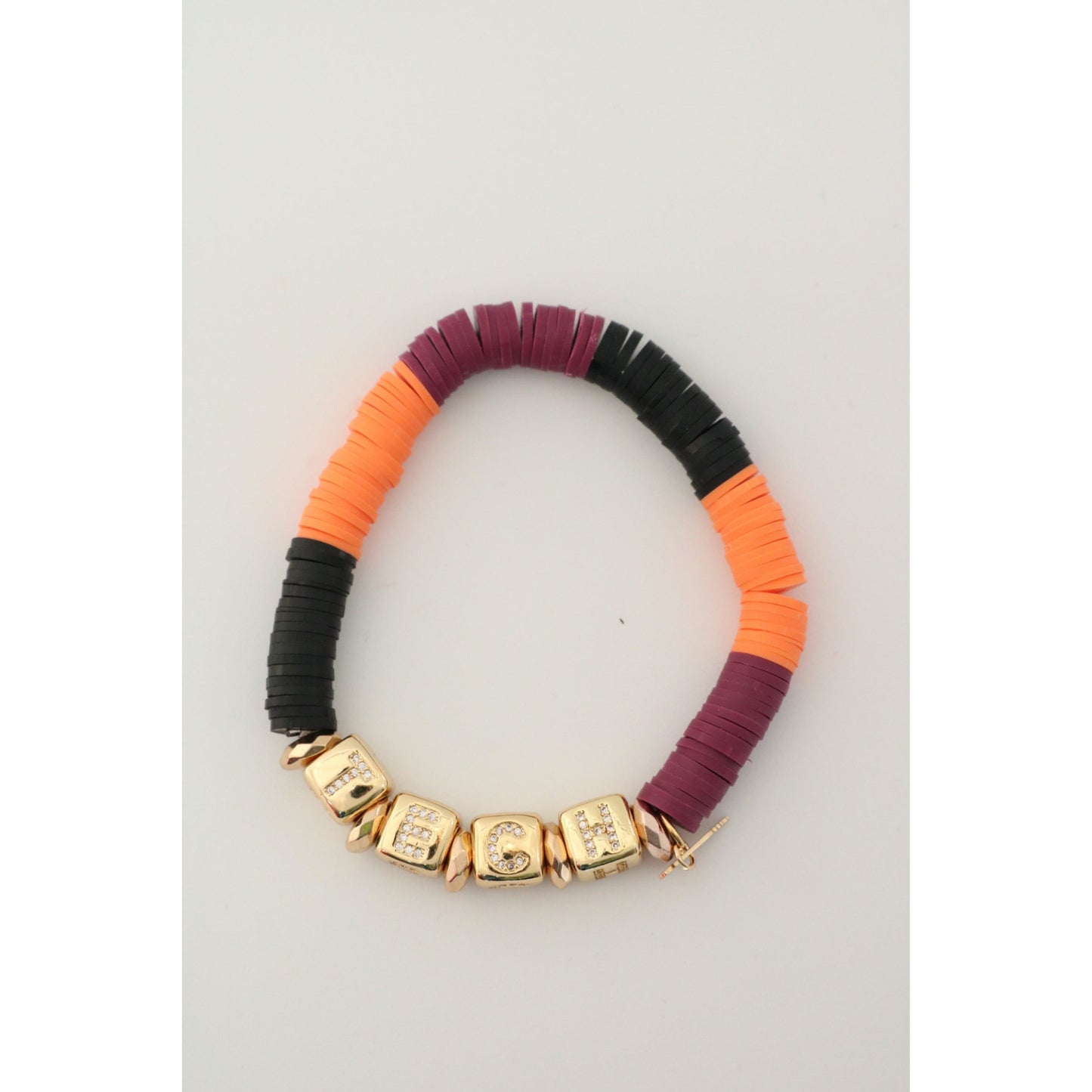 Virginia Tech (TECH) Pave Polymer Clay Bracelet