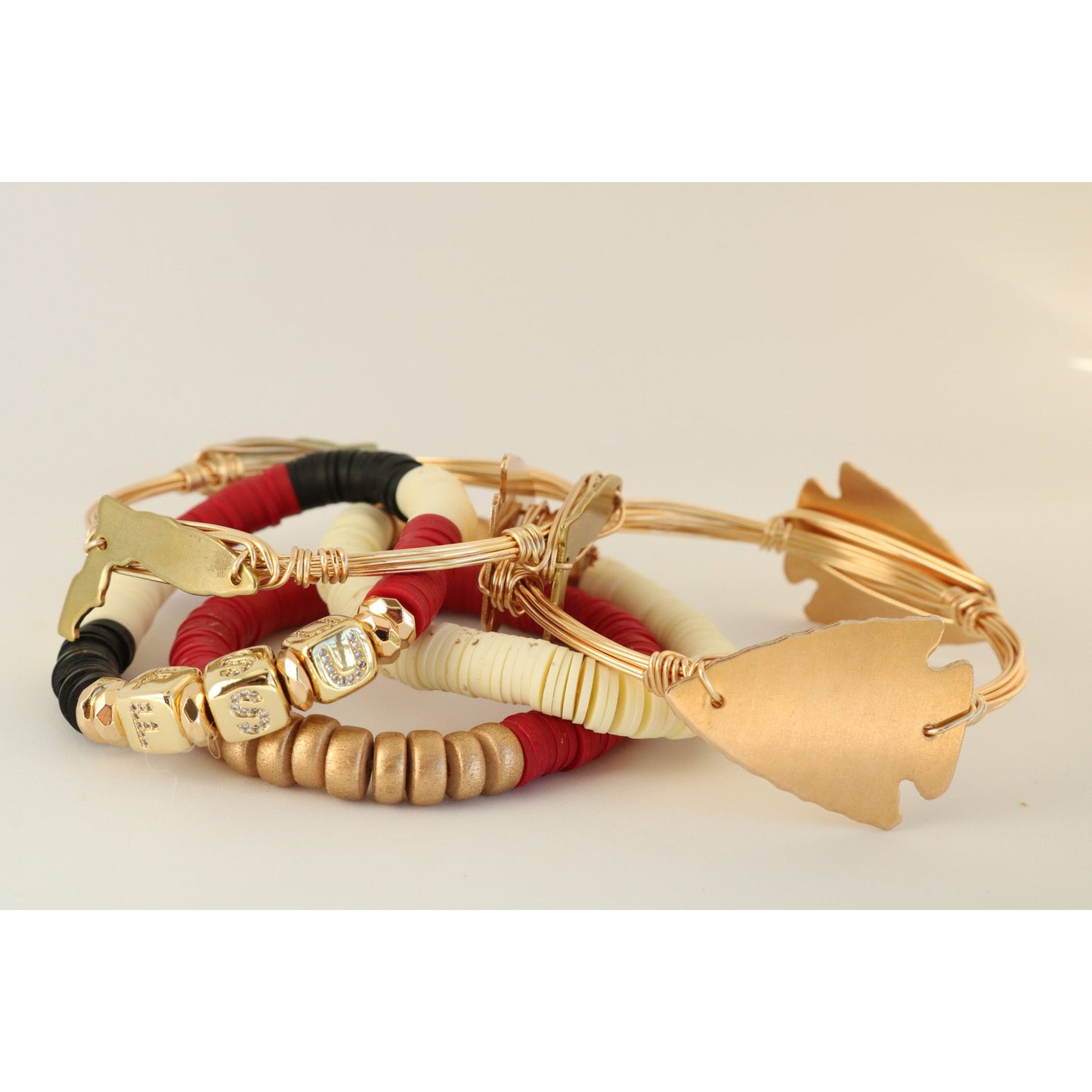 Florida State Seminoles (FSU) Pave Polymer Clay Stretch Bracelet
