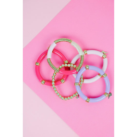 Acrylic Bamboo Stretch Bracelet