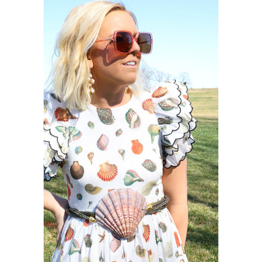 Purple Lion Paw Scallop Shell Belt