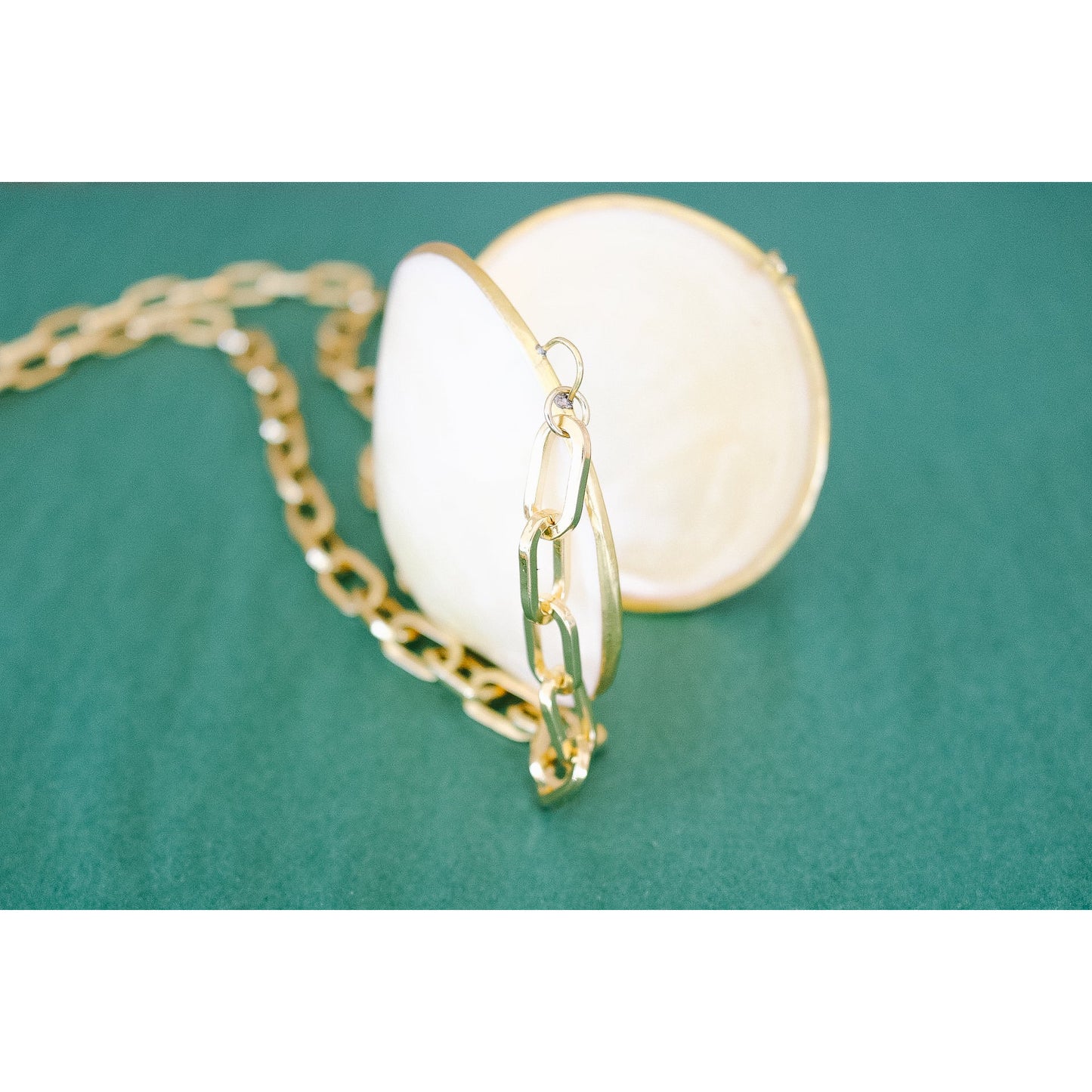 Pecten Shell Trinket Purse Necklace - Large