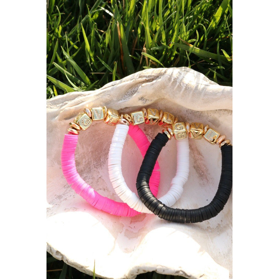 Greenville (GVL) Pave Polymer Clay Stretch Bracelet