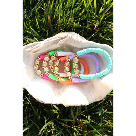 Charleston (CHS) Pave Polymer Stretch Bracelet