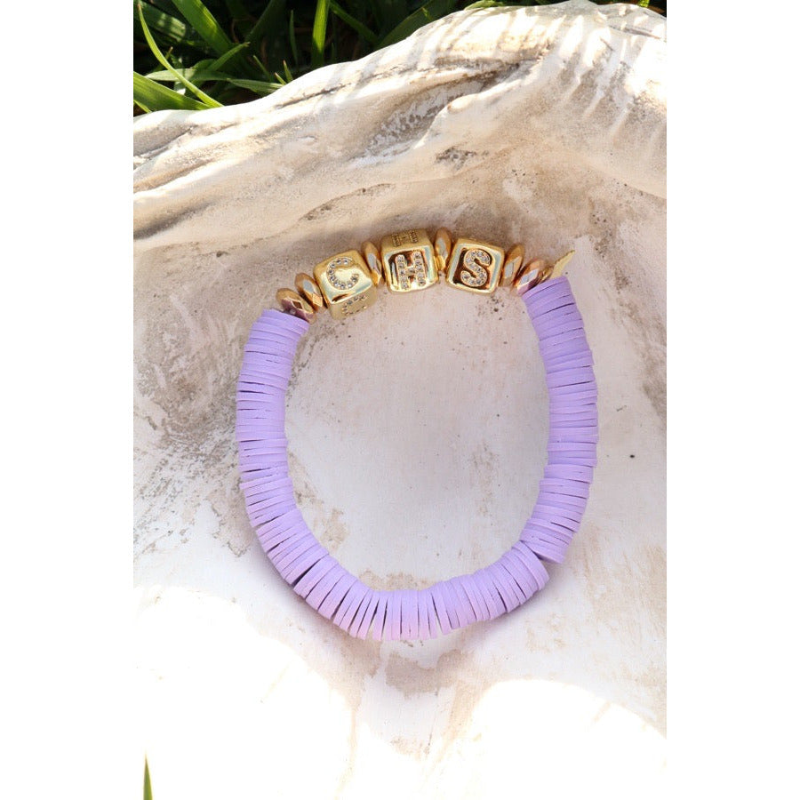 Charleston (CHS) Pave Polymer Stretch Bracelet