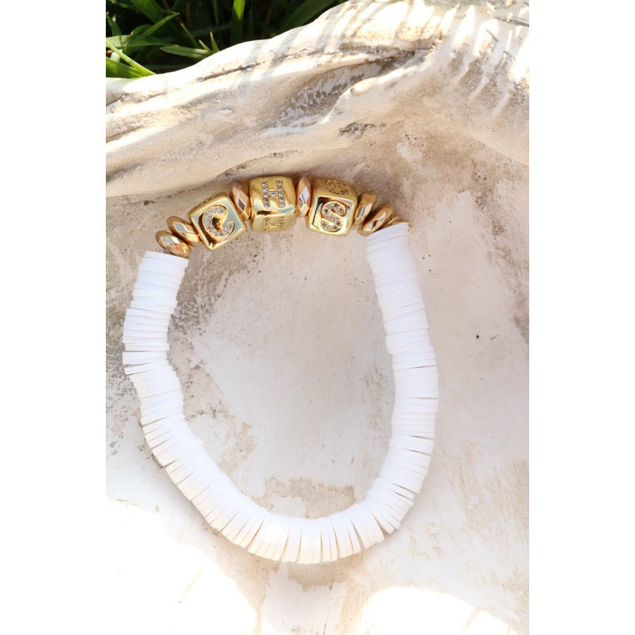 Charleston (CHS) Pave Polymer Stretch Bracelet