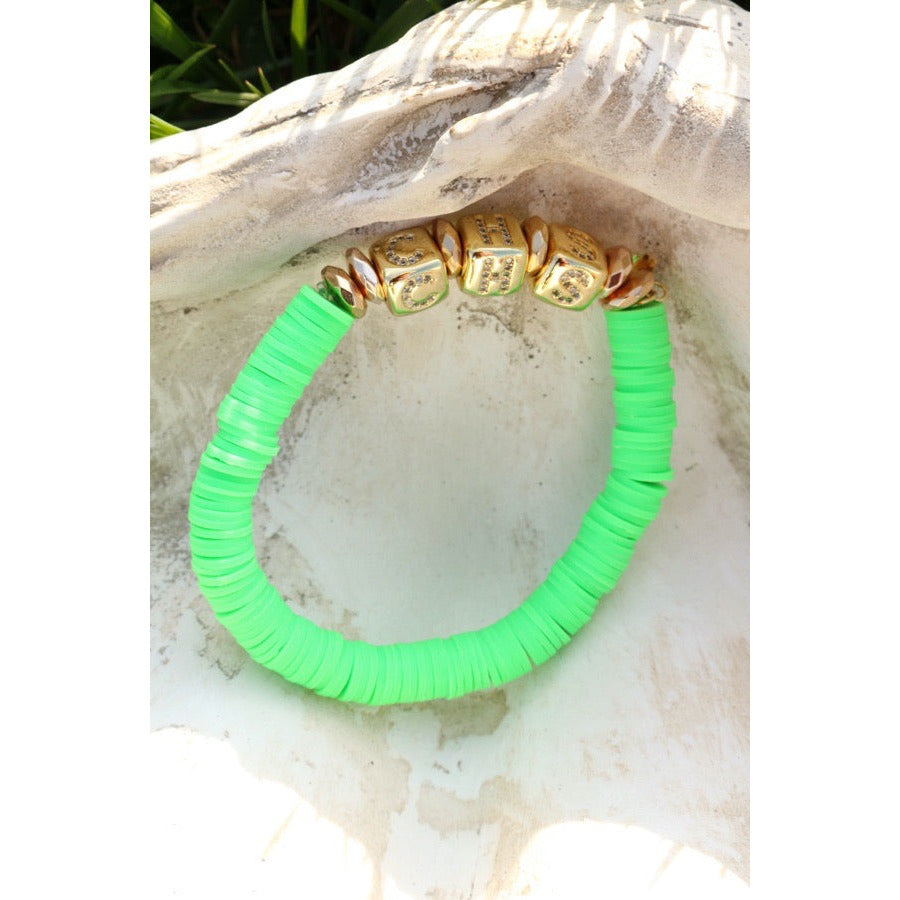 Charleston (CHS) Pave Polymer Stretch Bracelet