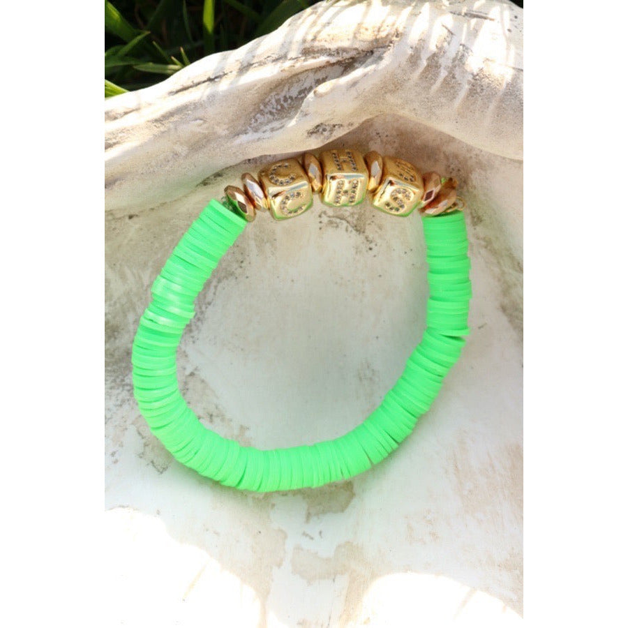 Greenville (GVL) Pave Polymer Clay Stretch Bracelet