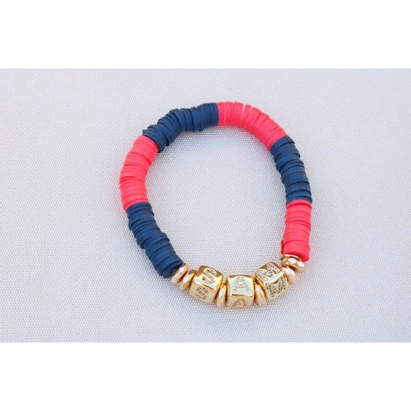 Samford (SAM) Pave Polymer Clay Bracelet